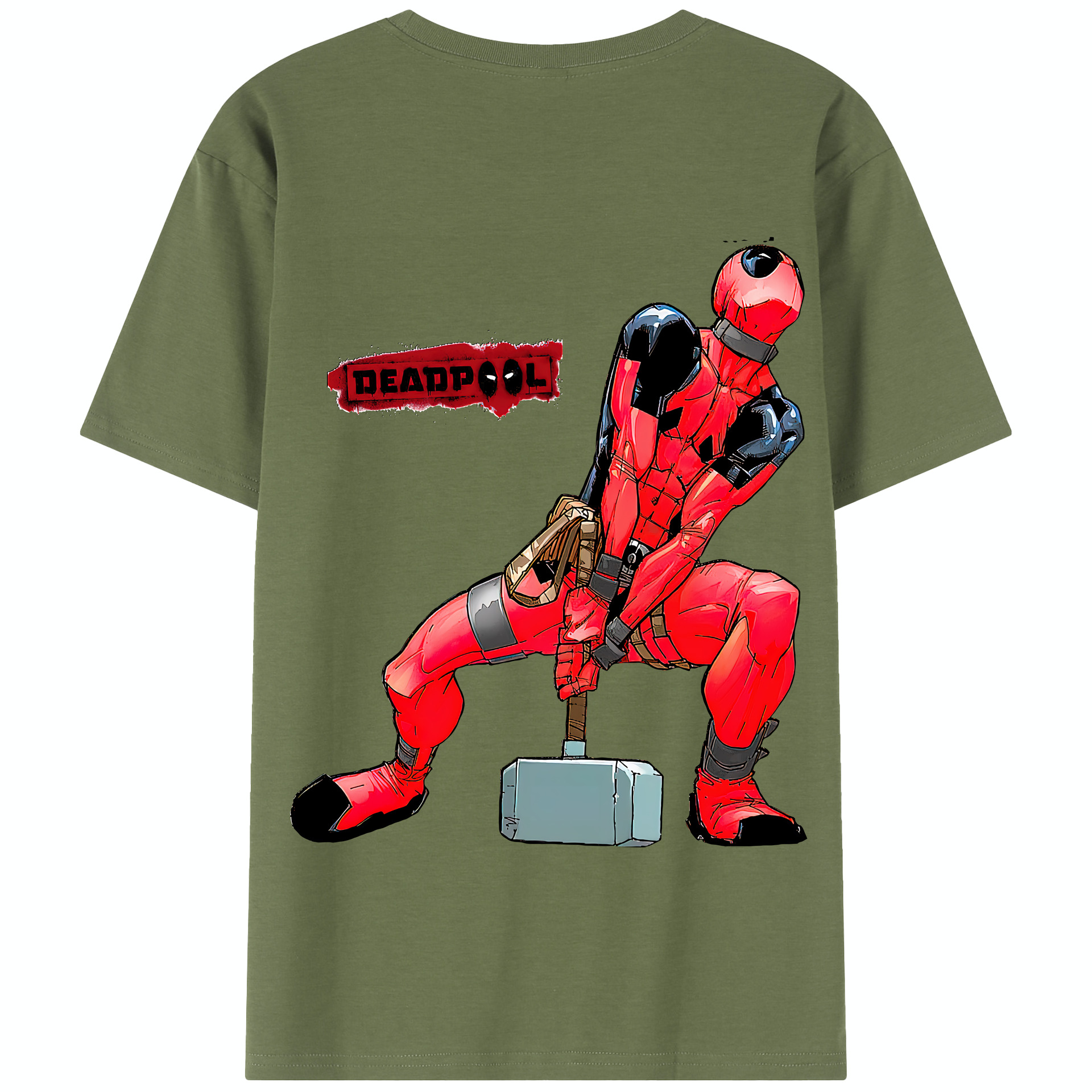 （画像用） Deadpool デッドプール 綿100％半袖Tシャツ（背面プリント）